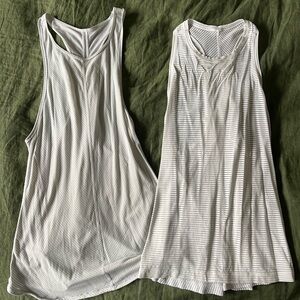 White Striped lululemon Tank Tops